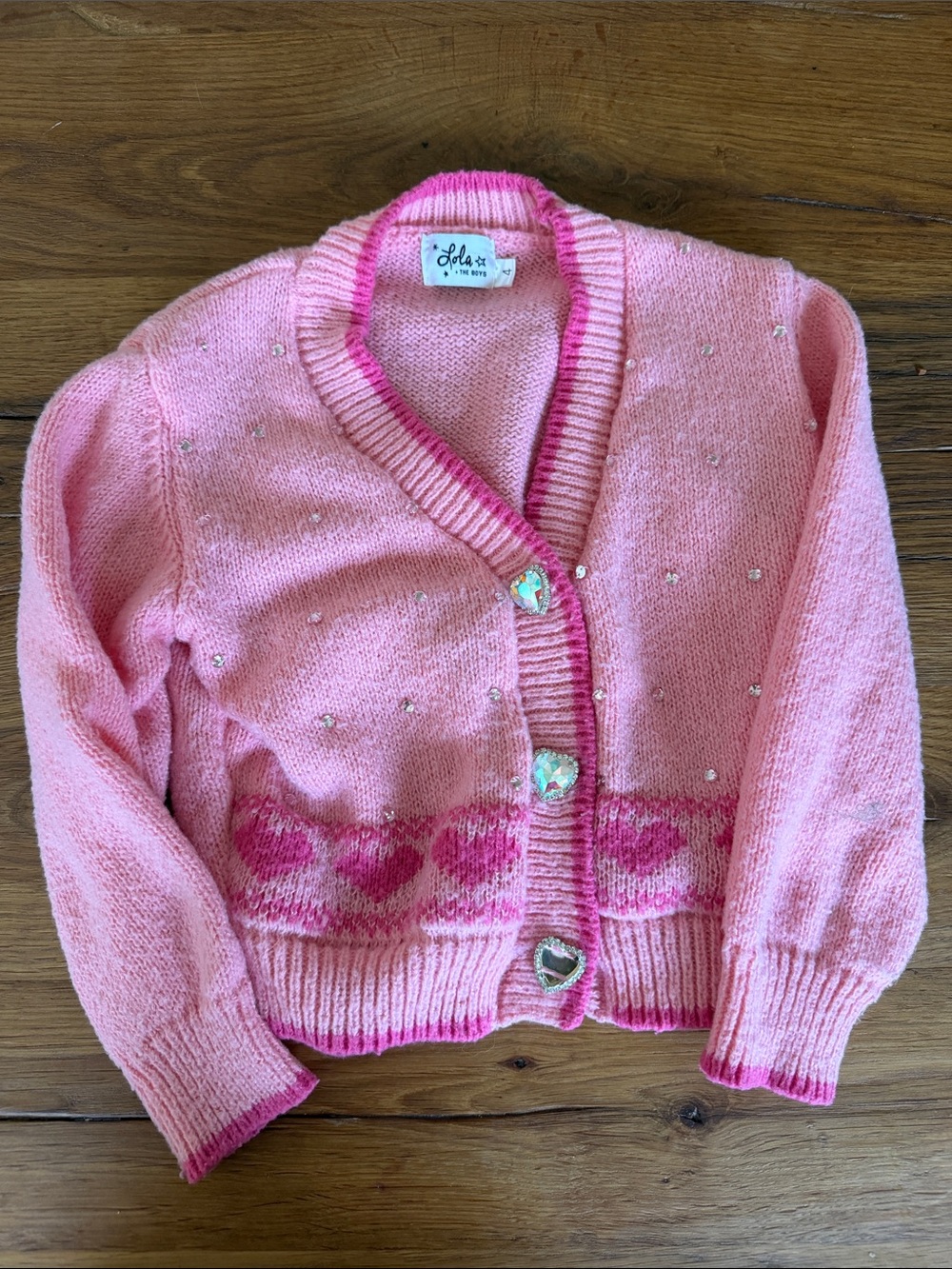 Lola +  The Boys Heart-Accent Cardigan